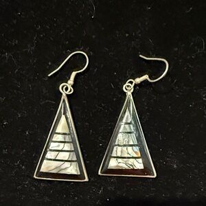 Vintage Alpaca abalone Earrings